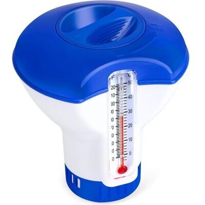 BRAST Ymyny Dispenser Galleggiante Per Piscina Con Termometro, Dosatore Automatico, Diffusore Galleggiante Per Spa, Dispenser Per Piscina, Laghetto, Spa BRAST Ymyny Dispenser Galleggiante Per Piscina Con Termometro, Dosatore Automatico, Diffusore Galleggiante Per Spa, Dispenser Per Piscina, Laghetto, Spa