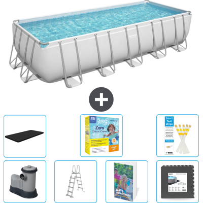 Bestway Piscina Power Steel Rettangolare - 640x274x132 Cm - 8-pezzi S607 Bestway Piscina Power Steel Rettangolare - 640x274x132 Cm - 8-pezzi S607