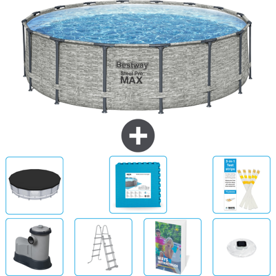 Bestway Piscina Steel Pro Max Rotonda - 488x122 Cm - 8-pezzi S674 Bestway Piscina Steel Pro Max Rotonda - 488x122 Cm - 8-pezzi S674
