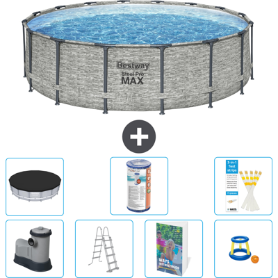 Bestway Piscina Steel Pro Max Rotonda - 488x122 Cm - 8-pezzi S541 Bestway Piscina Steel Pro Max Rotonda - 488x122 Cm - 8-pezzi S541