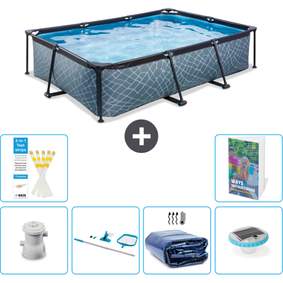 EXIT TOYS Exit-toys Piscina Exit Rettangolare - Effetto Pietra - 300x200x65 Cm - 7-pezzi S305 EXIT TOYS Exit-toys Piscina Exit Rettangolare - Effetto Pietra - 300x200x65 Cm - 7-pezzi S305