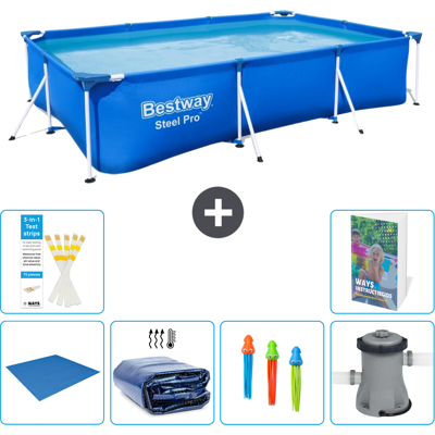 Bestway Piscina Steel Pro Rettangolare - 300x201x66 Cm - 7-pezzi S46 Bestway Piscina Steel Pro Rettangolare - 300x201x66 Cm - 7-pezzi S46
