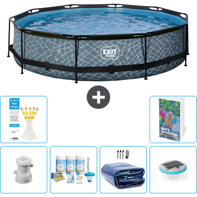 EXIT TOYS Exit-toys Piscina Exit Rotonda - Effetto Pietra - 360x76 Cm - 7-pezzi S228 EXIT TOYS Exit-toys Piscina Exit Rotonda - Effetto Pietra - 360x76 Cm - 7-pezzi S228