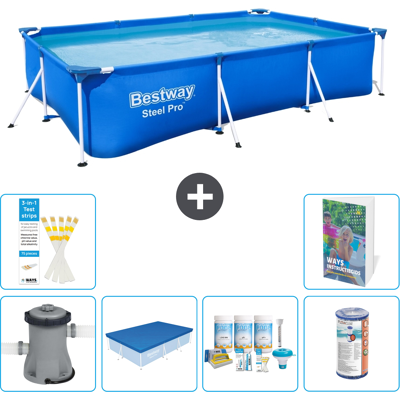 Bestway Piscina Steel Pro Rettangolare - 300x201x66 Cm - 7-pezzi S208 Bestway Piscina Steel Pro Rettangolare - 300x201x66 Cm - 7-pezzi S208
