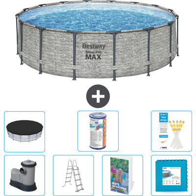 Bestway Piscina Steel Pro Max Rotonda - 488x122 Cm - 8-pezzi S602 Bestway Piscina Steel Pro Max Rotonda - 488x122 Cm - 8-pezzi S602