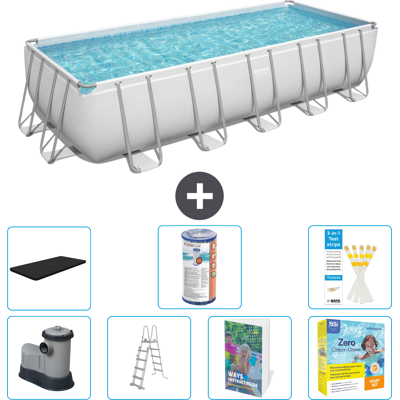 Bestway Piscina Power Steel Rettangolare - 640x274x132 Cm - 8-pezzi S572 Bestway Piscina Power Steel Rettangolare - 640x274x132 Cm - 8-pezzi S572