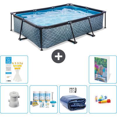 EXIT TOYS Exit-toys Piscina Exit Rettangolare - Effetto Pietra - 300x200x65 Cm - 7-pezzi S282 EXIT TOYS Exit-toys Piscina Exit Rettangolare - Effetto Pietra - 300x200x65 Cm - 7-pezzi S282