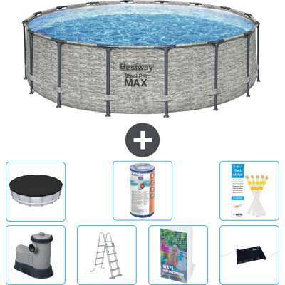 Bestway Piscina Steel Pro Max Rotonda - 488x122 Cm - 8-pezzi S619 Bestway Piscina Steel Pro Max Rotonda - 488x122 Cm - 8-pezzi S619