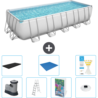 Bestway Piscina Power Steel Rettangolare - 640x274x132 Cm - 8-pezzi S596 Bestway Piscina Power Steel Rettangolare - 640x274x132 Cm - 8-pezzi S596