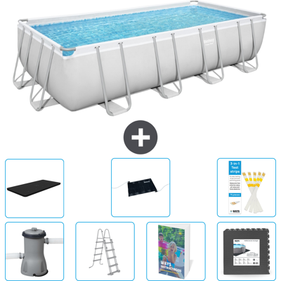 Bestway Piscina Power Steel Rettangolare - 488x244x122 Cm - 8-pezzi S543 Bestway Piscina Power Steel Rettangolare - 488x244x122 Cm - 8-pezzi S543