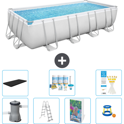 Bestway Piscina Power Steel Rettangolare - 488x244x122 Cm - 8-pezzi S548 Bestway Piscina Power Steel Rettangolare - 488x244x122 Cm - 8-pezzi S548