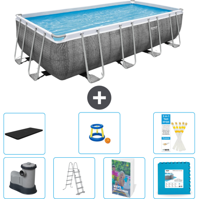 Bestway Piscina Power Steel Rettangolare - 549x274x122 Cm - 8-pezzi S570 Bestway Piscina Power Steel Rettangolare - 549x274x122 Cm - 8-pezzi S570