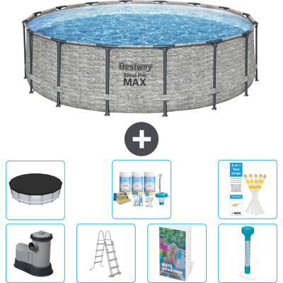 Bestway Piscina Steel Pro Max Rotonda - 488x122 Cm - 8-pezzi S574 Bestway Piscina Steel Pro Max Rotonda - 488x122 Cm - 8-pezzi S574