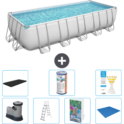 Bestway Piscina Power Steel Rettangolare - 640x274x132 Cm - 8-pezzi S594 Bestway Piscina Power Steel Rettangolare - 640x274x132 Cm - 8-pezzi S594