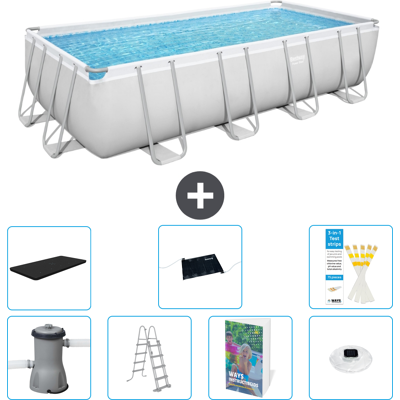 Bestway Piscina Power Steel Rettangolare - 488x244x122 Cm - 8-pezzi S598 Bestway Piscina Power Steel Rettangolare - 488x244x122 Cm - 8-pezzi S598