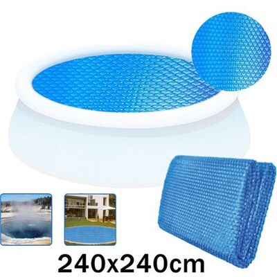 ABYSSE Telo Di Copertura Rotondo Per Piscina Con Cuscino D'Aria, 240 Cm – Blu ABYSSE Telo Di Copertura Rotondo Per Piscina Con Cuscino D'Aria, 240 Cm – Blu