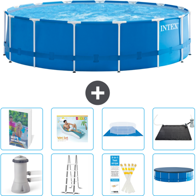 Intex Piscina Con Struttura Rotonda - 457x122 Cm - 9-pezzi S567 Intex Piscina Con Struttura Rotonda - 457x122 Cm - 9-pezzi S567