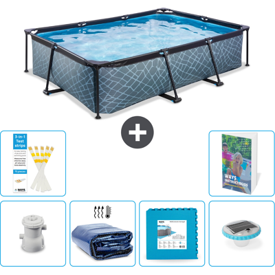 EXIT TOYS Exit-toys Piscina Exit Rettangolare - Effetto Pietra - 300x200x65 Cm - 7-pezzi S326 EXIT TOYS Exit-toys Piscina Exit Rettangolare - Effetto Pietra - 300x200x65 Cm - 7-pezzi S326