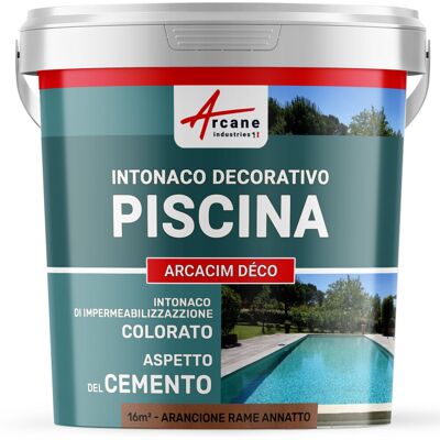 ARCANE INDUSTRIES Intonaco Per Piscine, Decorativo Di Finitura E Impermeabilizzante - Arcacim Deco - 16 M² Arancione Rame Annatto - ARCANE INDUSTRIES Intonaco Per Piscine, Decorativo Di Finitura E Impermeabilizzante - Arcacim Deco - 16 M² Arancione Rame Annatto -