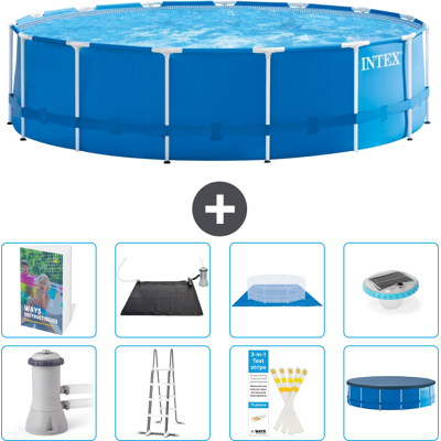 Intex Piscina Con Struttura Rotonda - 457x122 Cm - 9-pezzi S598 Intex Piscina Con Struttura Rotonda - 457x122 Cm - 9-pezzi S598