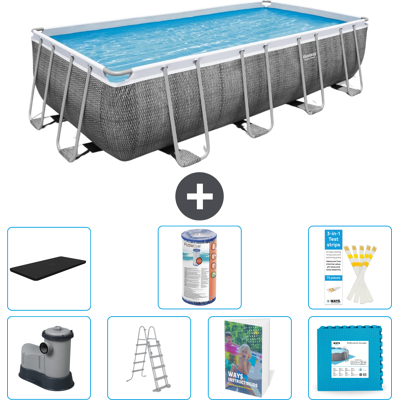 Bestway Piscina Power Steel Rettangolare - 549x274x122 Cm - 8-pezzi S602 Bestway Piscina Power Steel Rettangolare - 549x274x122 Cm - 8-pezzi S602