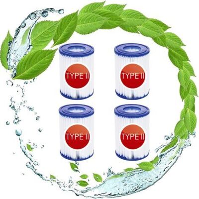 ABYSSE Cartucce Filtranti Di Ricambio Per Bestway 58094 Tipo Ii, Cartuccia Di Pulizia Filtro Bestway 58383 Tipo Ii, Filtro A Cartuccia Per Pompa Per Piscina Bestway Tipo Ii (confezione Da 4) ABYSSE Cartucce Filtranti Di Ricambio Per Bestway 58094 Tipo Ii, Cartuccia Di Pulizia Filtro Bestway 58383 Tipo Ii, Filtro A Cartuccia Per Pompa Per Piscina Bestway Tipo Ii (confezione Da 4)