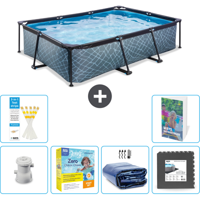 EXIT TOYS Exit-toys Piscina Exit Rettangolare - Effetto Pietra - 300x200x65 Cm - 7-pezzi S285 EXIT TOYS Exit-toys Piscina Exit Rettangolare - Effetto Pietra - 300x200x65 Cm - 7-pezzi S285