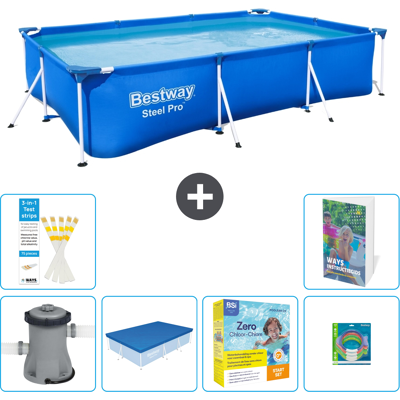 Bestway Piscina Steel Pro Rettangolare - 300x201x66 Cm - 7-pezzi S231 Bestway Piscina Steel Pro Rettangolare - 300x201x66 Cm - 7-pezzi S231