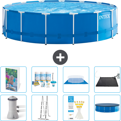 Intex Piscina Con Struttura Rotonda - 457x122 Cm - 9-pezzi S632 Intex Piscina Con Struttura Rotonda - 457x122 Cm - 9-pezzi S632