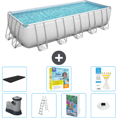 Bestway Piscina Power Steel Rettangolare - 640x274x132 Cm - 8-pezzi S526 Bestway Piscina Power Steel Rettangolare - 640x274x132 Cm - 8-pezzi S526