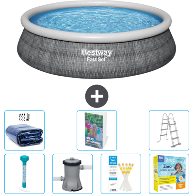 Bestway Piscina Fast Set Rotonda - 457x107 Cm - 8-pezzi S358 Bestway Piscina Fast Set Rotonda - 457x107 Cm - 8-pezzi S358