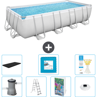 Bestway Piscina Power Steel Rettangolare - 488x244x122 Cm - 8-pezzi S674 Bestway Piscina Power Steel Rettangolare - 488x244x122 Cm - 8-pezzi S674