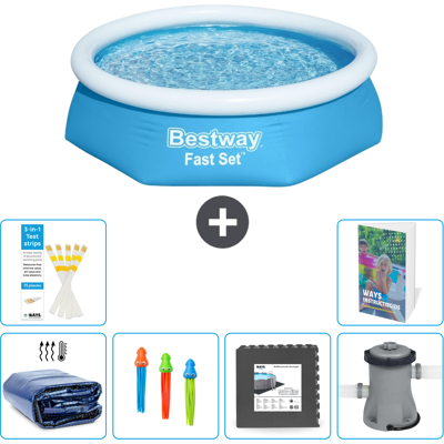 Bestway Piscina Fast Set Rotonda - 244x61 Cm - 7-pezzi S3 Bestway Piscina Fast Set Rotonda - 244x61 Cm - 7-pezzi S3