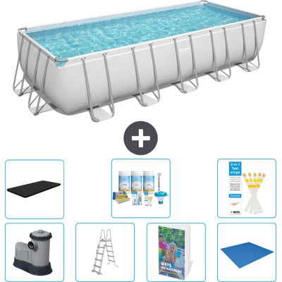 Bestway Piscina Power Steel Rettangolare - 640x274x132 Cm - 8-pezzi S599 Bestway Piscina Power Steel Rettangolare - 640x274x132 Cm - 8-pezzi S599