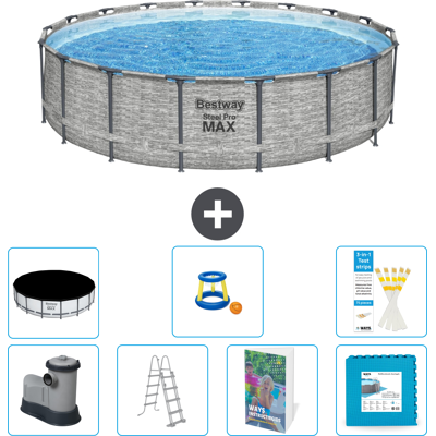 Bestway Piscina Steel Pro Max Rotonda - 549x122 Cm - 8-pezzi S570 Bestway Piscina Steel Pro Max Rotonda - 549x122 Cm - 8-pezzi S570