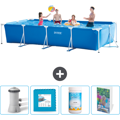 Intex Piscina Con Struttura Rettangolare - 450x220x84 Cm - 7-pezzi Scb130 Intex Piscina Con Struttura Rettangolare - 450x220x84 Cm - 7-pezzi Scb130