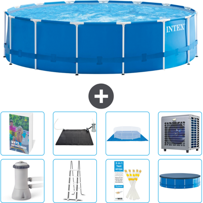 Intex Piscina Con Struttura Rotonda - 457x122 Cm - 9-pezzi S524 Intex Piscina Con Struttura Rotonda - 457x122 Cm - 9-pezzi S524