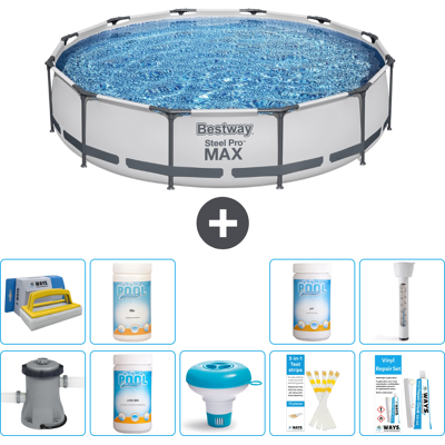 Bestway Piscina Steel Pro Max Rotonda - 366x76 Cm - 8-pezzi S43341 Bestway Piscina Steel Pro Max Rotonda - 366x76 Cm - 8-pezzi S43341