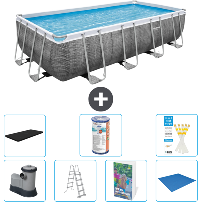 Bestway Piscina Power Steel Rettangolare - 549x274x122 Cm - 8-pezzi S594 Bestway Piscina Power Steel Rettangolare - 549x274x122 Cm - 8-pezzi S594