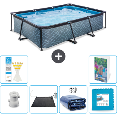 EXIT TOYS Exit-toys Piscina Exit Rettangolare - Effetto Pietra - 300x200x65 Cm - 7-pezzi S340 EXIT TOYS Exit-toys Piscina Exit Rettangolare - Effetto Pietra - 300x200x65 Cm - 7-pezzi S340