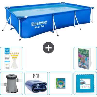 Bestway Piscina Steel Pro Rettangolare - 300x201x66 Cm - 7-pezzi S229 Bestway Piscina Steel Pro Rettangolare - 300x201x66 Cm - 7-pezzi S229