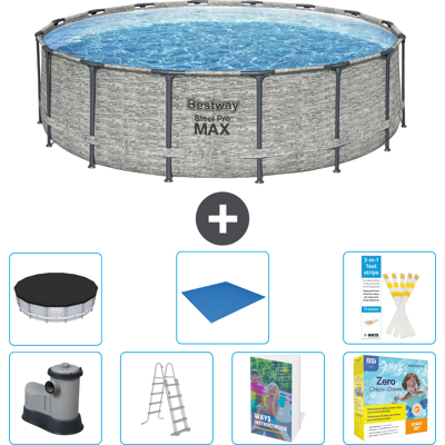 Bestway Piscina Steel Pro Max Rotonda - 488x122 Cm - 8-pezzi S546 Bestway Piscina Steel Pro Max Rotonda - 488x122 Cm - 8-pezzi S546
