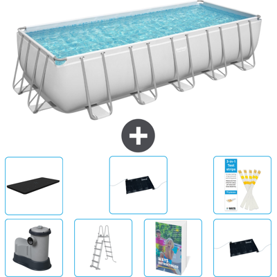 Bestway Piscina Power Steel Rettangolare - 640x274x132 Cm - 8-pezzi S562 Bestway Piscina Power Steel Rettangolare - 640x274x132 Cm - 8-pezzi S562