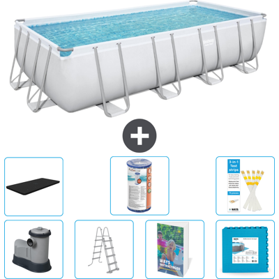Bestway Piscina Power Steel Rettangolare - 549x274x122 Cm - 8-pezzi S602 Bestway Piscina Power Steel Rettangolare - 549x274x122 Cm - 8-pezzi S602