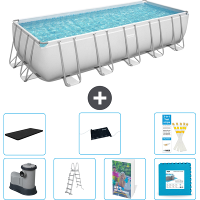 Bestway Piscina Power Steel Rettangolare - 640x274x132 Cm - 8-pezzi S621 Bestway Piscina Power Steel Rettangolare - 640x274x132 Cm - 8-pezzi S621