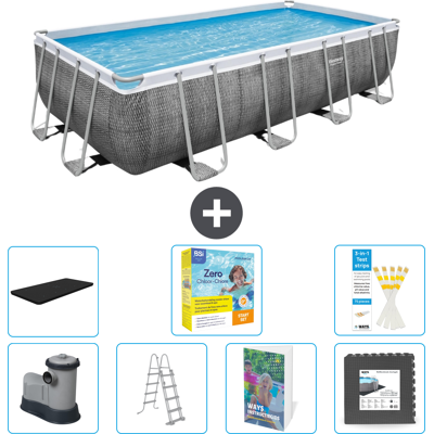 Bestway Piscina Power Steel Rettangolare - 549x274x122 Cm - 8-pezzi S607 Bestway Piscina Power Steel Rettangolare - 549x274x122 Cm - 8-pezzi S607