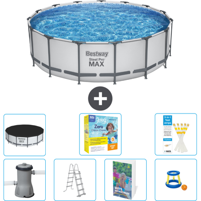 Bestway Piscina Steel Pro Max Rotonda - 488x122 Cm - 8-pezzi S529 Bestway Piscina Steel Pro Max Rotonda - 488x122 Cm - 8-pezzi S529