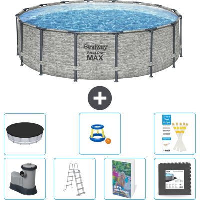 Bestway Piscina Steel Pro Max Rotonda - 488x122 Cm - 8-pezzi S525 Bestway Piscina Steel Pro Max Rotonda - 488x122 Cm - 8-pezzi S525