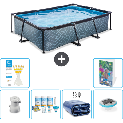 EXIT TOYS Exit-toys Piscina Exit Rettangolare - Effetto Pietra - 300x200x65 Cm - 7-pezzi S228 EXIT TOYS Exit-toys Piscina Exit Rettangolare - Effetto Pietra - 300x200x65 Cm - 7-pezzi S228