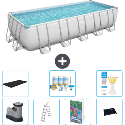 Bestway Piscina Power Steel Rettangolare - 640x274x132 Cm - 8-pezzi S632 Bestway Piscina Power Steel Rettangolare - 640x274x132 Cm - 8-pezzi S632